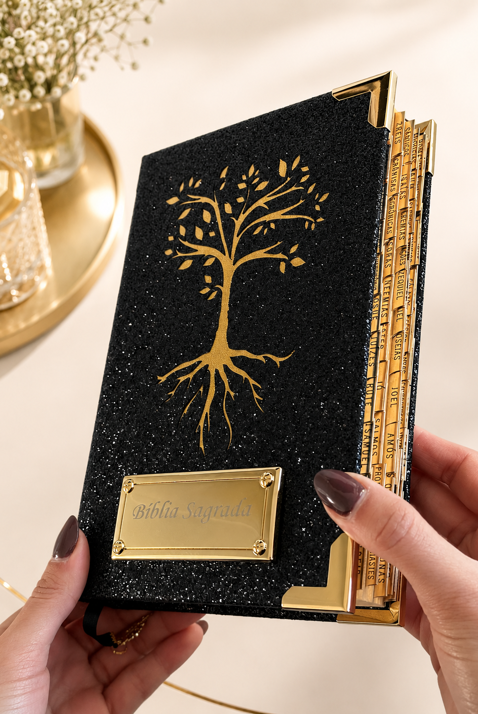 Combo Bíblia Glitter Preto Árvore da Vida — imagem ilustrativa