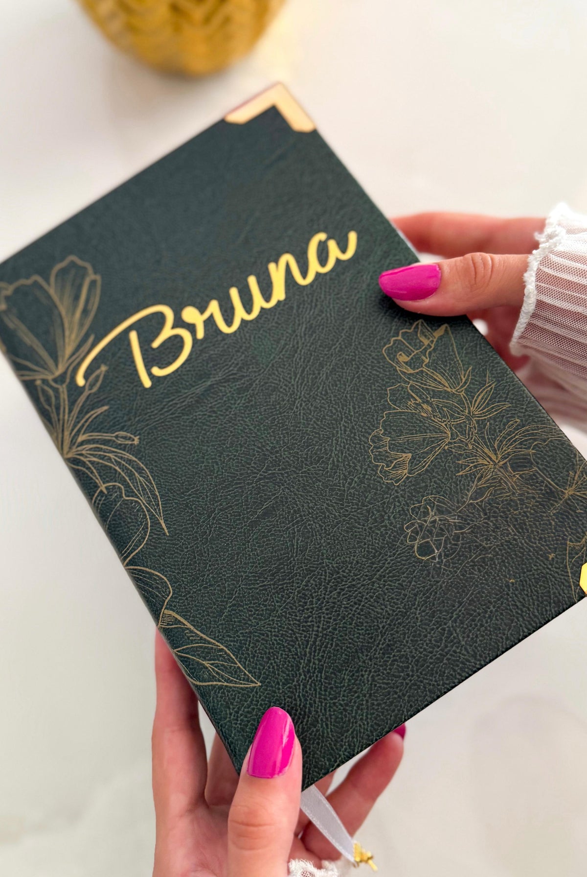 Bíblia Courino Oliva Floral com Nome — foto 2