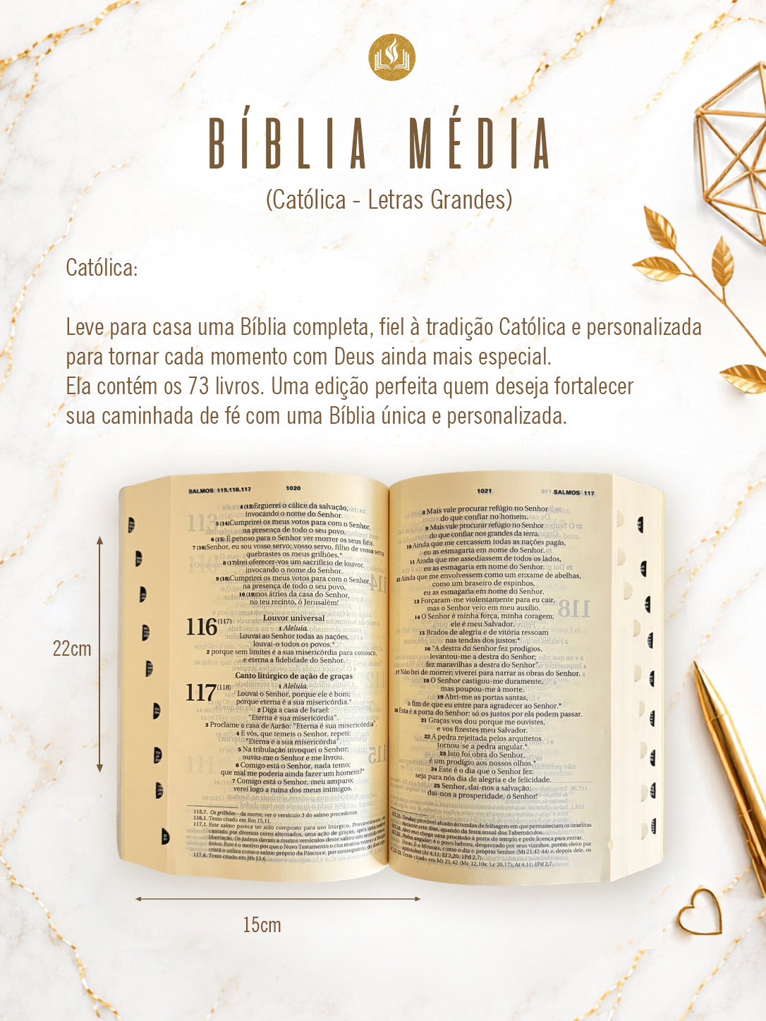 Bíblia em Courino Preto Josué 1:9 com Nome — opção Bíblia Católica