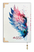 Bíblia Glitter Branco SANTO ESPÍRITO asas coloridas