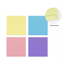 Bloco de notas Post-it transparente tom pastel