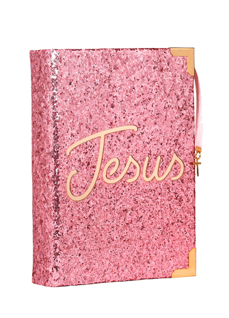 Bíblia Glitter Rosa com Nome Personalizado