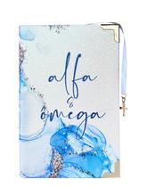 Bíblia de tecido em Glitter Alfa e Omega Ar