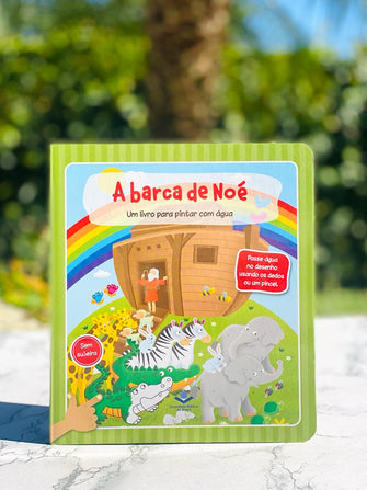 Livro Infantil Capa Dura Para Pintar Com Água - A Barde de Noé - PRONTA ENTREGA