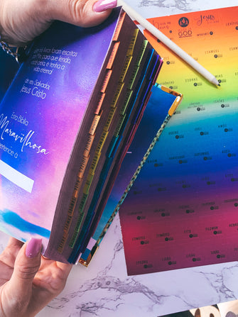 Cartela Divisórias - Abas para Índice Brilhosa Arco-íris 🌈